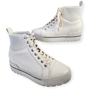 Steve Madden Felix Leather High Top Streetwear Sneakers White 8.5M